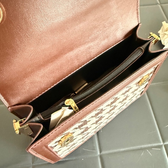 BRAND NEW Brown Houndstooth Purse - Picture 3 of 5
